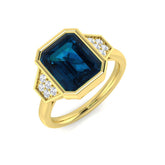 London Blue Topaz Cocktail Ring in Gold